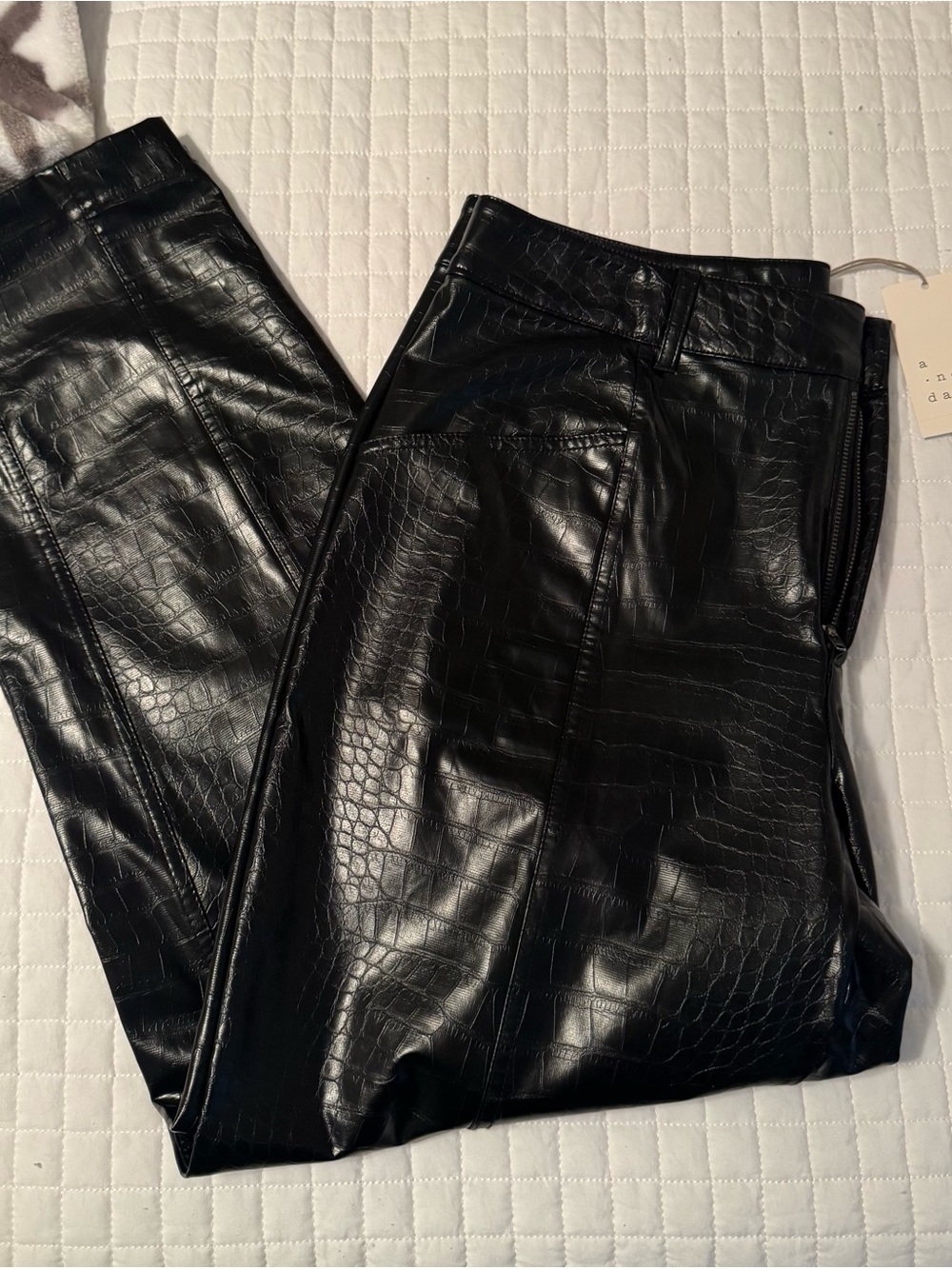 a new day Black Faux Croc pants